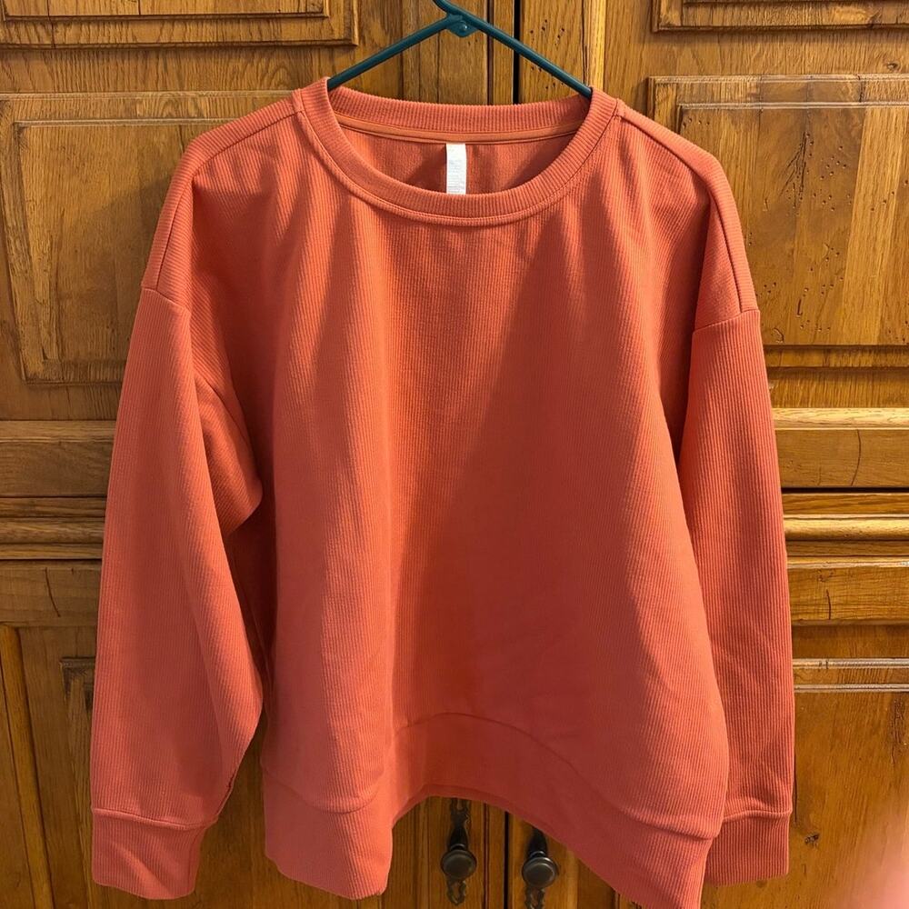 Zella Ribbed Long Sleeve Crewneck Top/ Sweatshirt